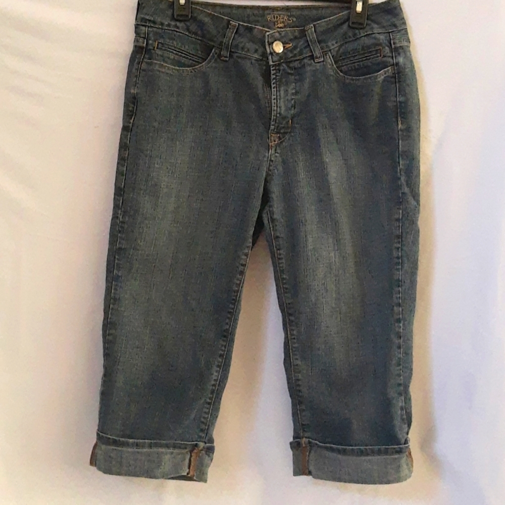 Riders by Lee Women's Jeans Denim Capri Relaxed Cuff Size 12